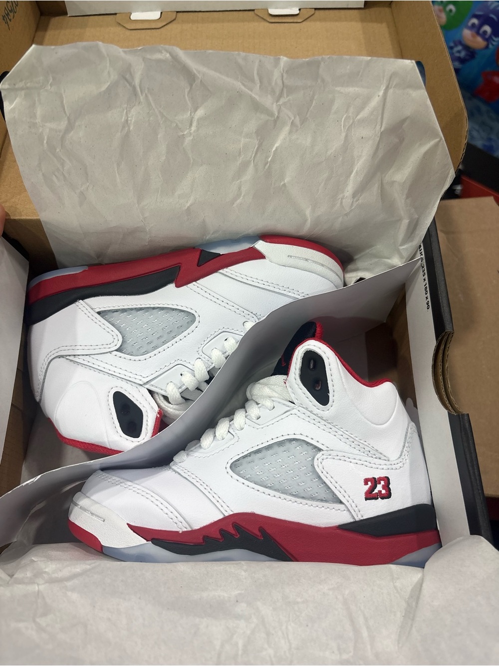 Jordan Kids' White/Red/Black Retro Basketball Sneakers